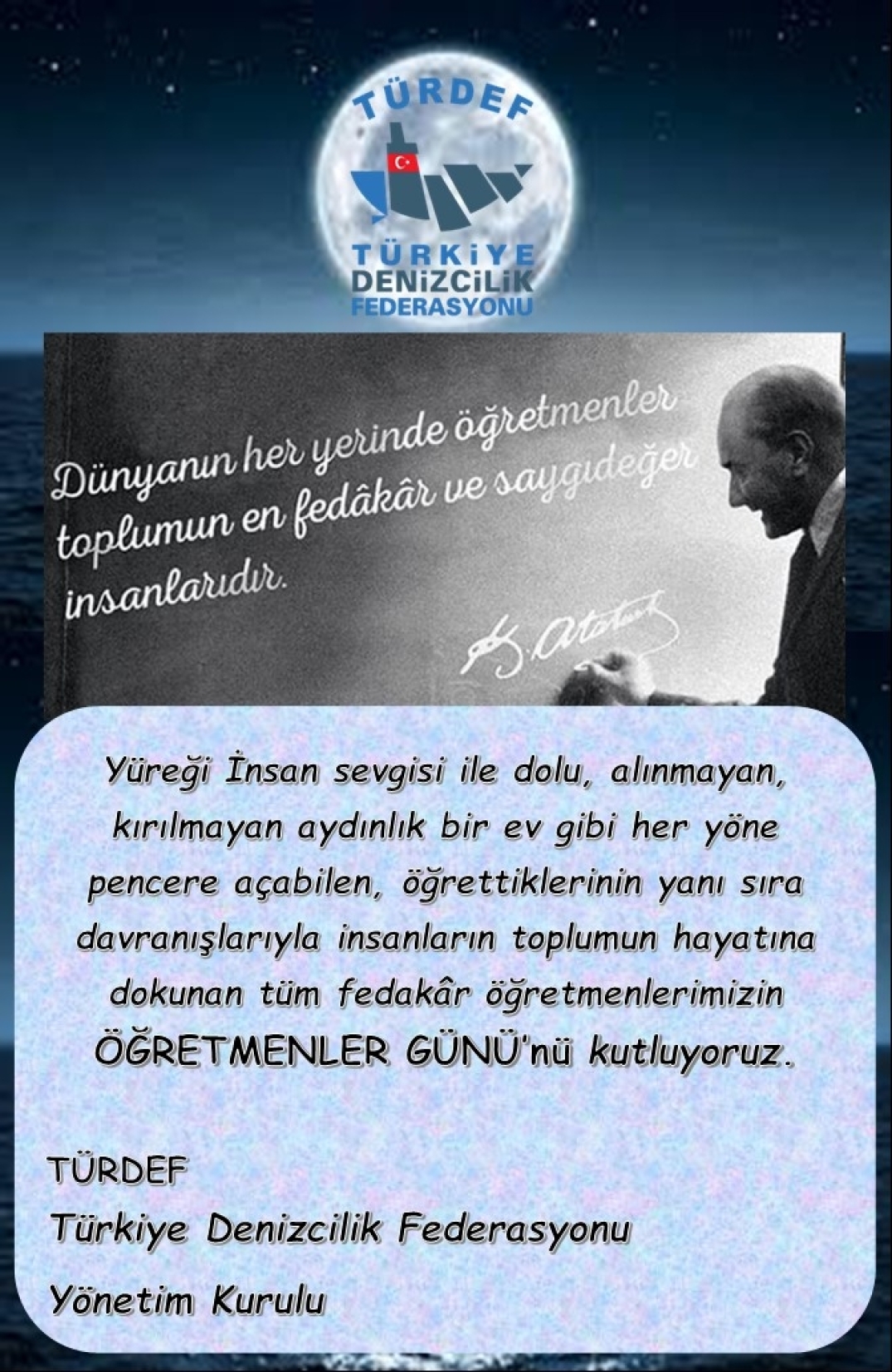 24 Kasım Öğretmenler Günü Kutlu Olsun